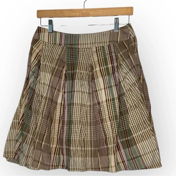 GUNEX Pleated‎ Plaid Skirt, Cotton, size 6 - Picture 9 of 10
